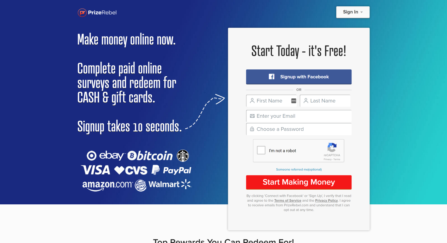 GPT website is PrizeRebel