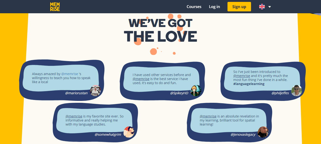 Avis Avis des clients sur Memrise