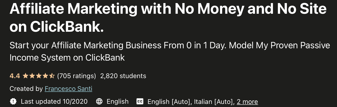 Affiliate marketing with no money and no site- best courses for affiliate marketers