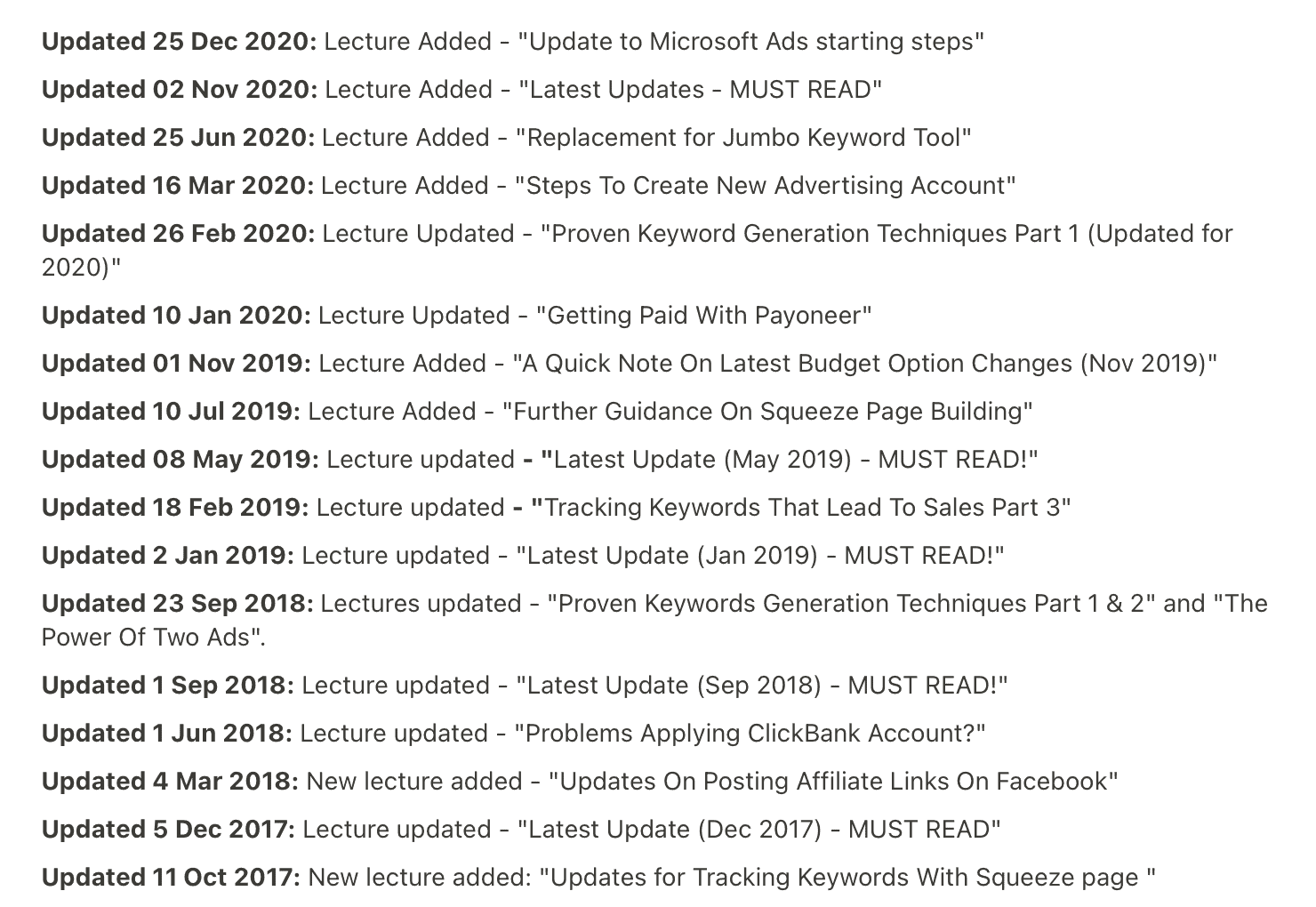 ClickBak Course regular updates- best Affiliate marketing course
