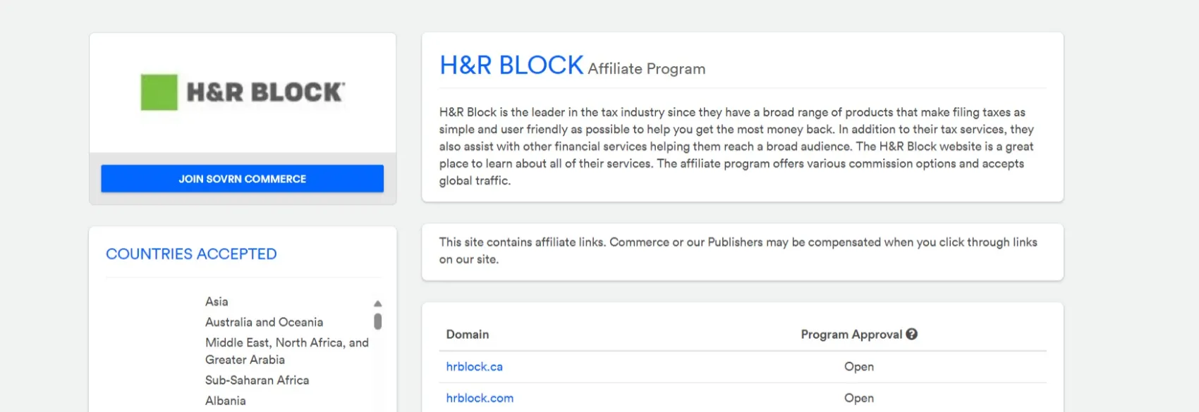 H&R Block Affiliate Program H&R Block Affiliate Program