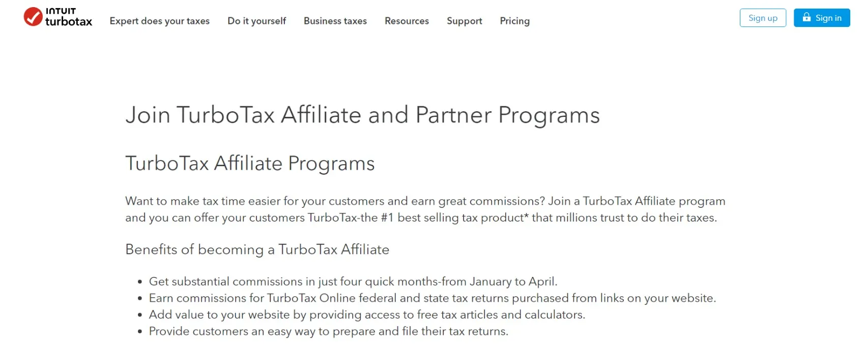 TurboTax Affiliate Program TurboTax Affiliate Program