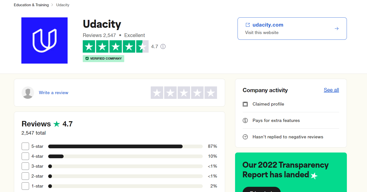 Pilote de confiance Udacity