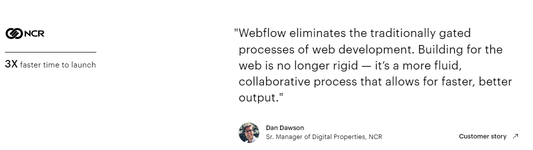 Webflow Customer Testimonials