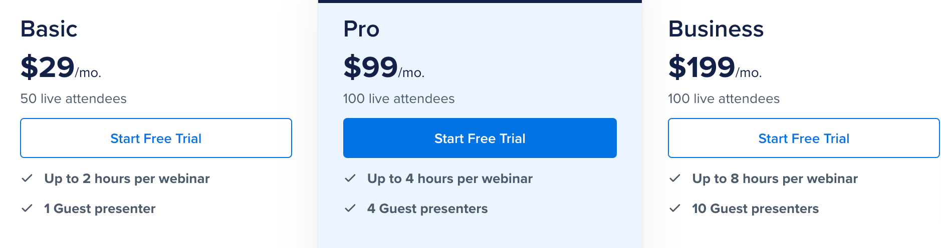 WebinarNinja Pricing