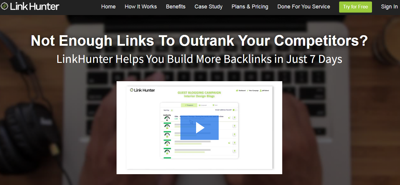 link hunter homepage
