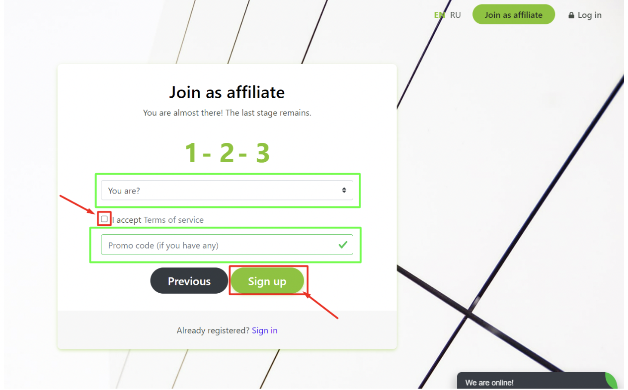 signup