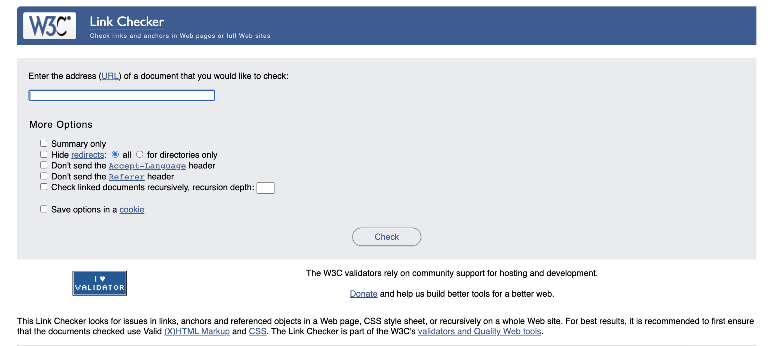W3C link checker