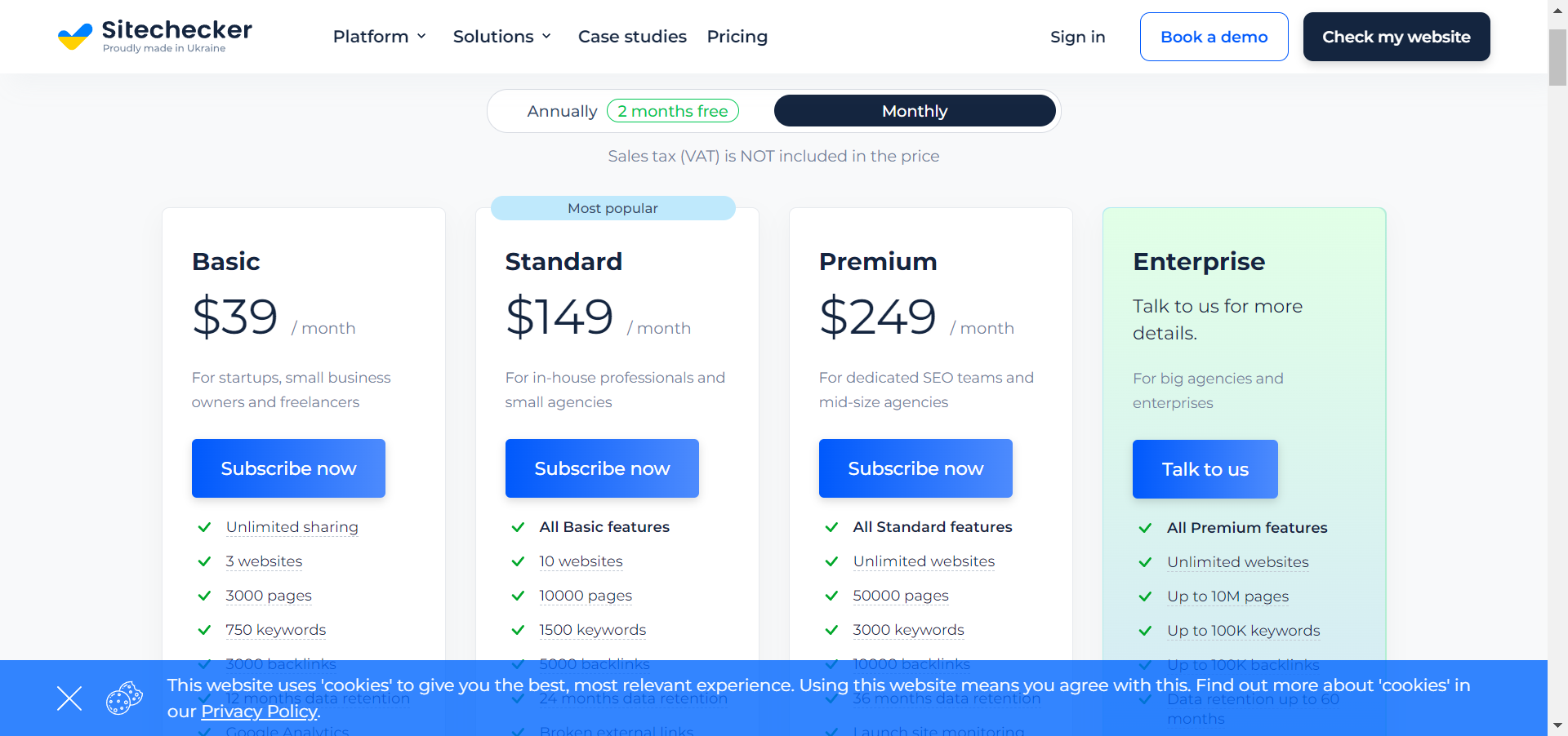 Sitechecker Pro’s Pricing 