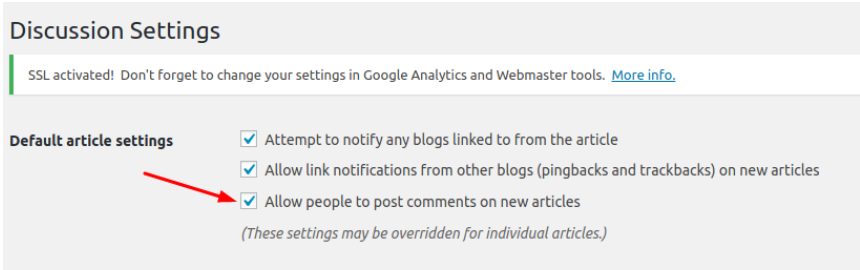 Create A Blog Easily- Discussion Settings