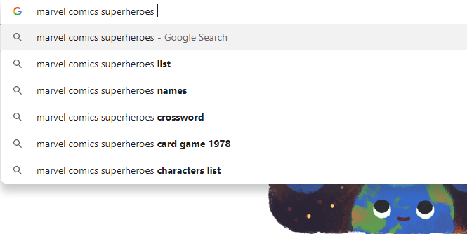 LSI-keywords-example-marvel-comics-superheroes