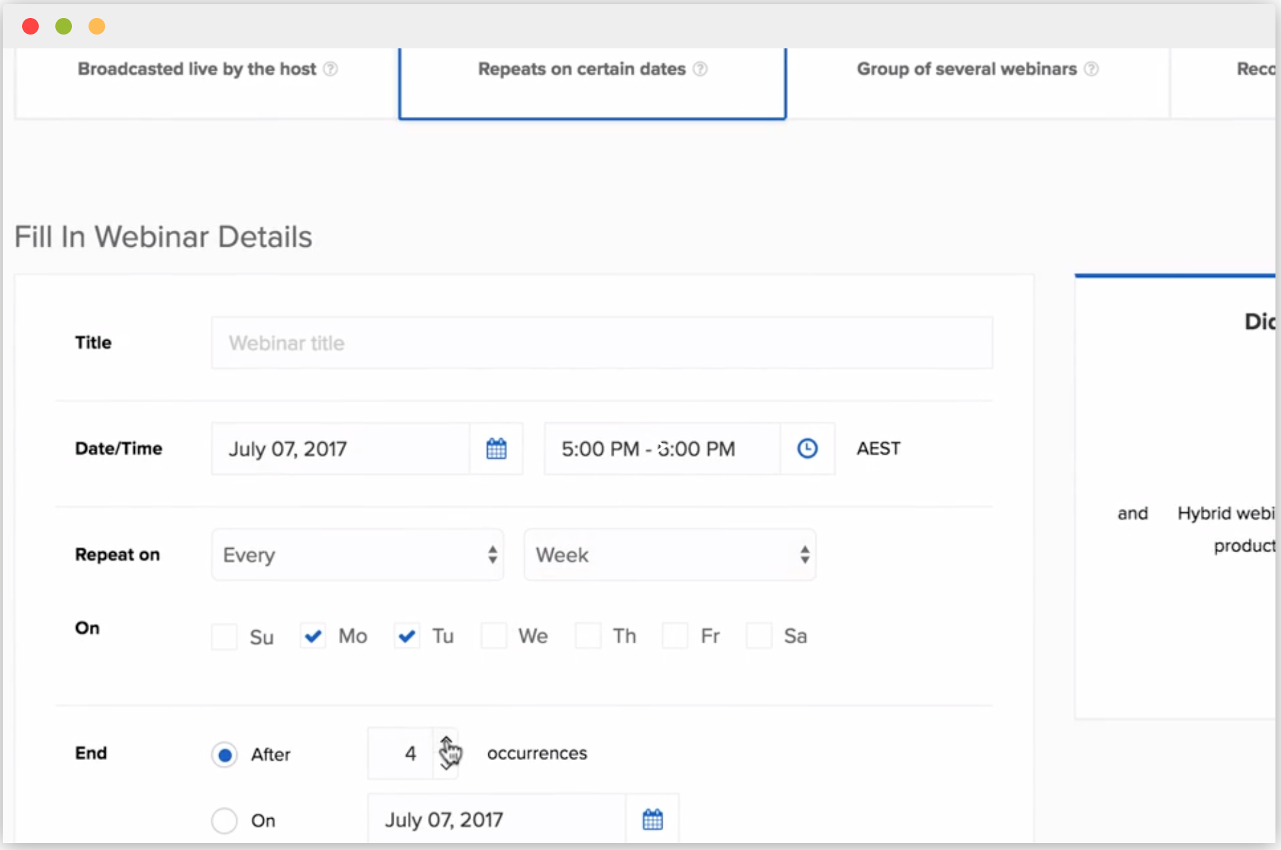 WebinarNinja- Webinar Details