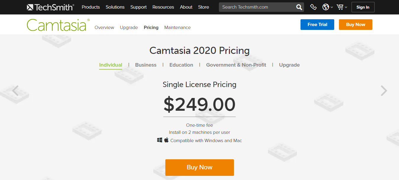 Camtasia Pricing