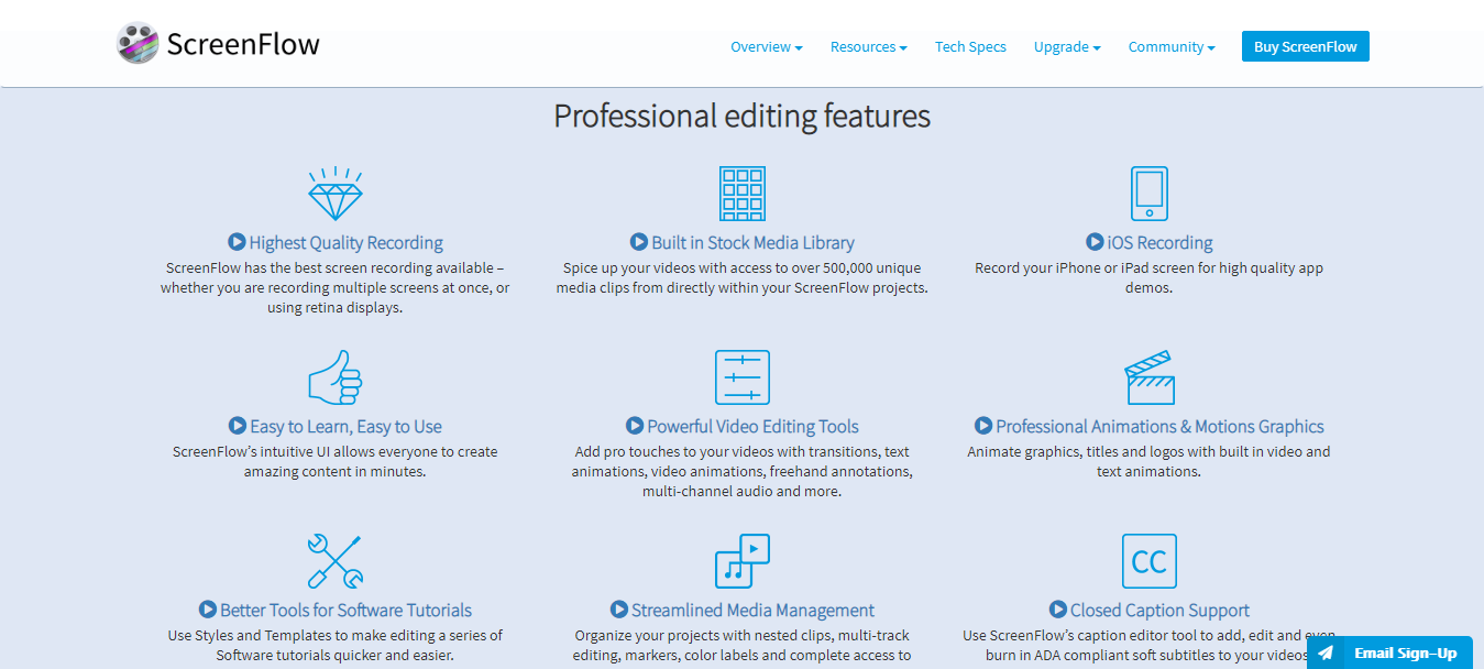 Screenflow Features