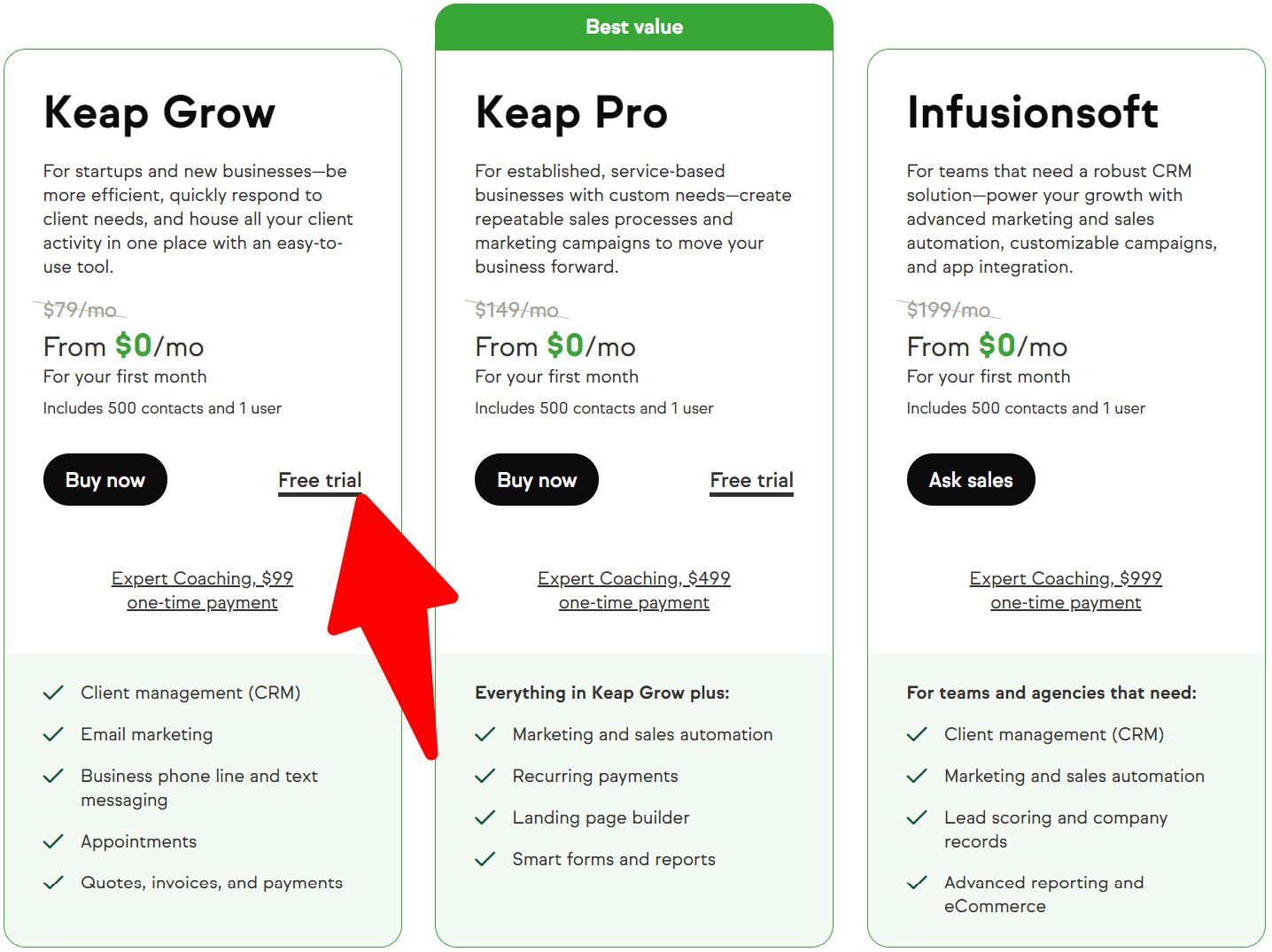 Keap-Pricing