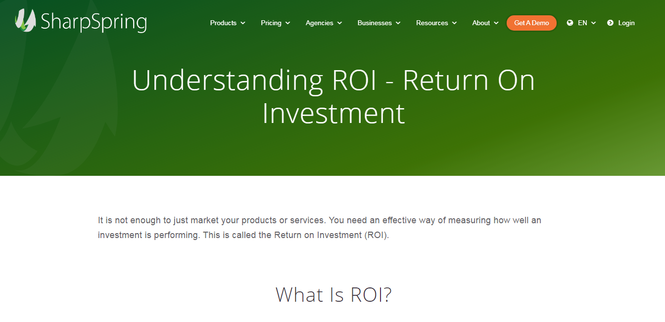 ROI SHARPSPRING vs Salesforce