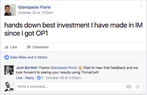 Thrivecart facebook review
