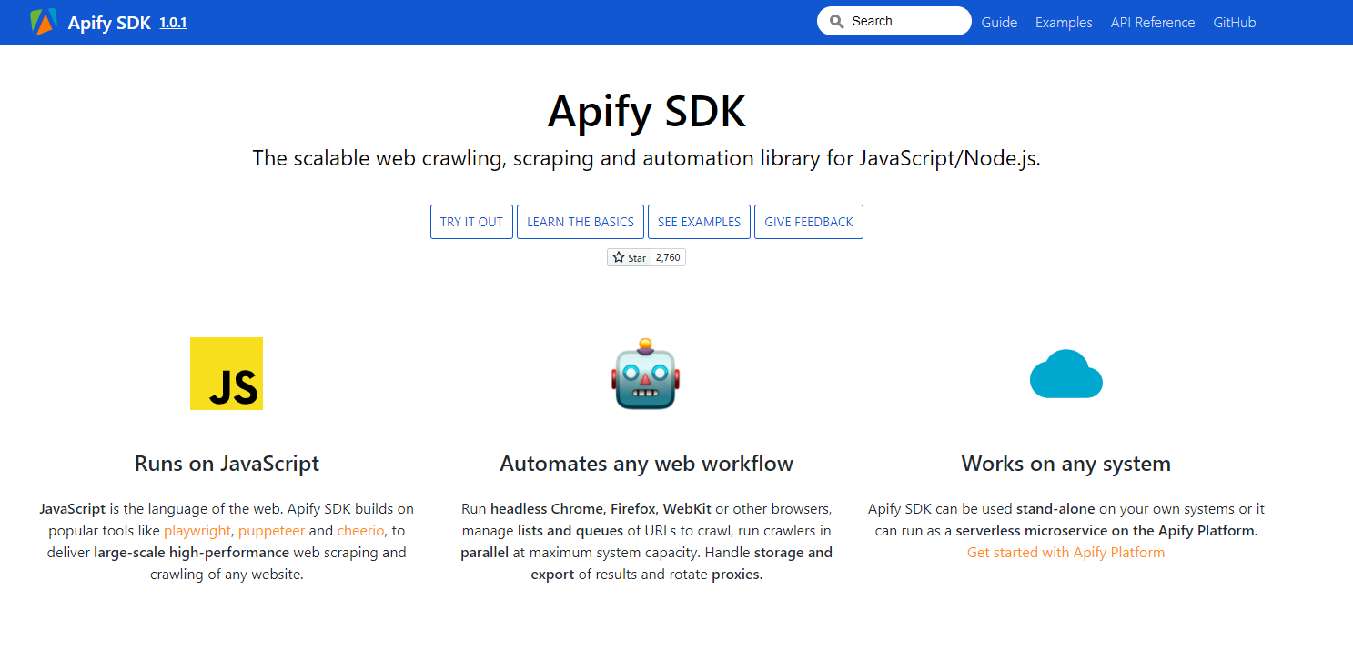 Apify SDK - Overview