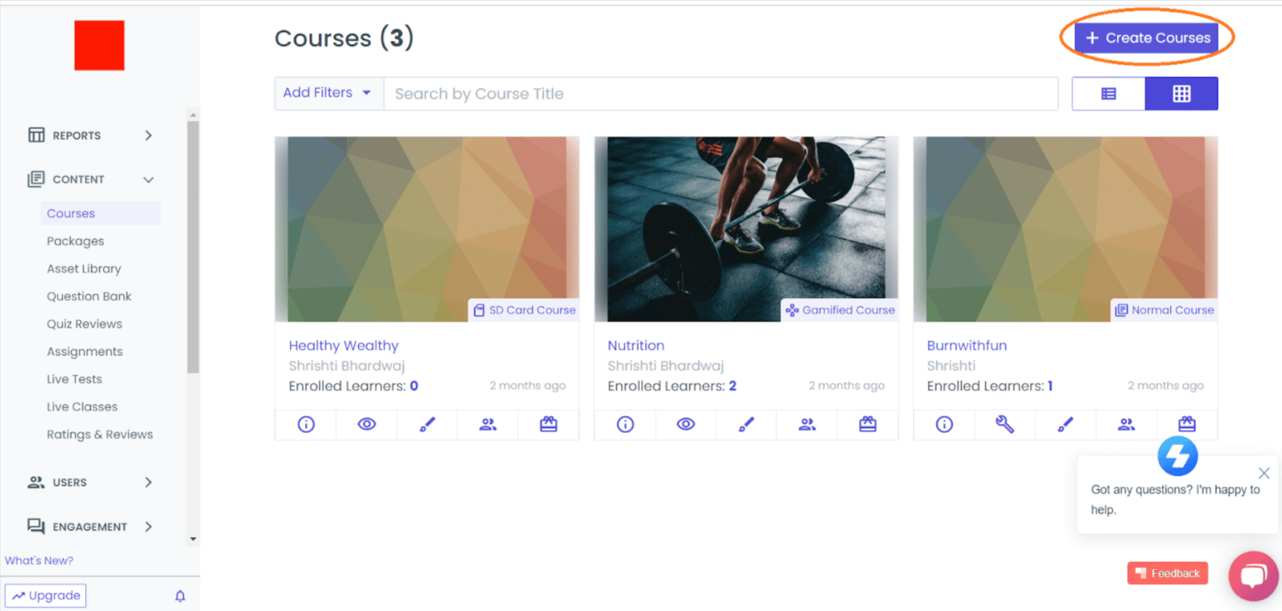 Spayee dashboard- best ways to create online course