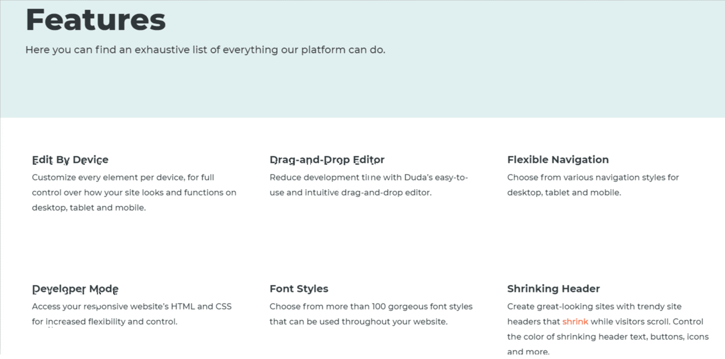 Simvoly vs Duda - Features of Duda
