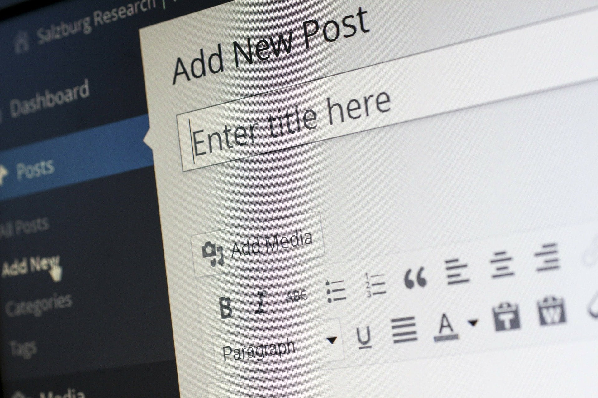 blogging dashboard
