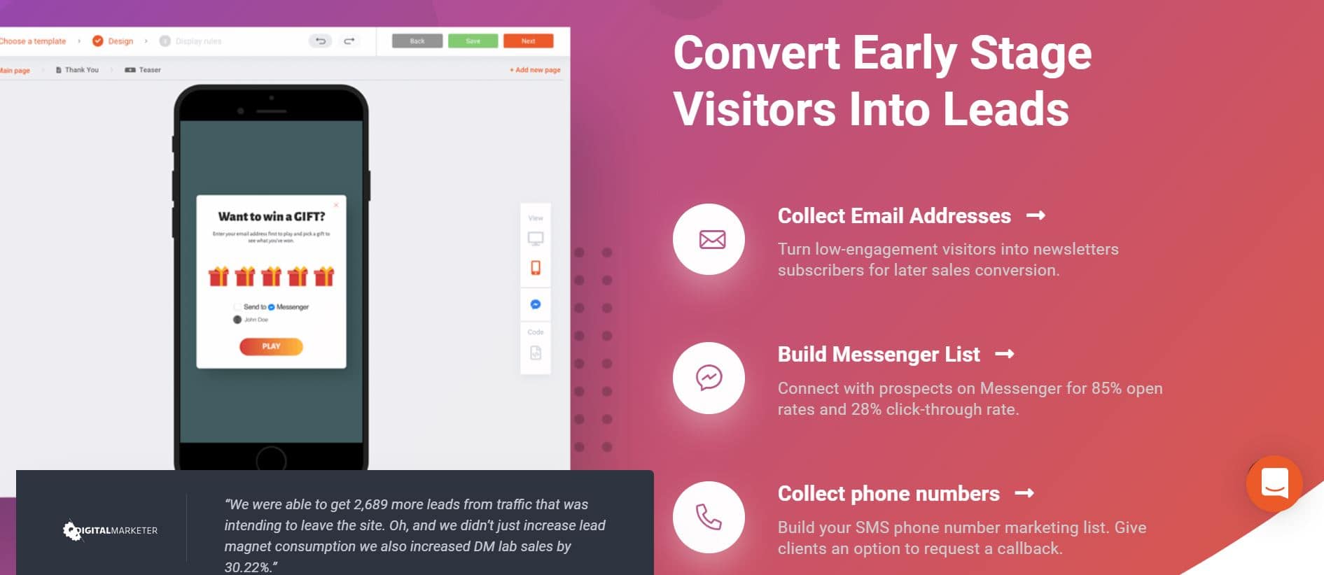 convert visitors to lead- optimonk