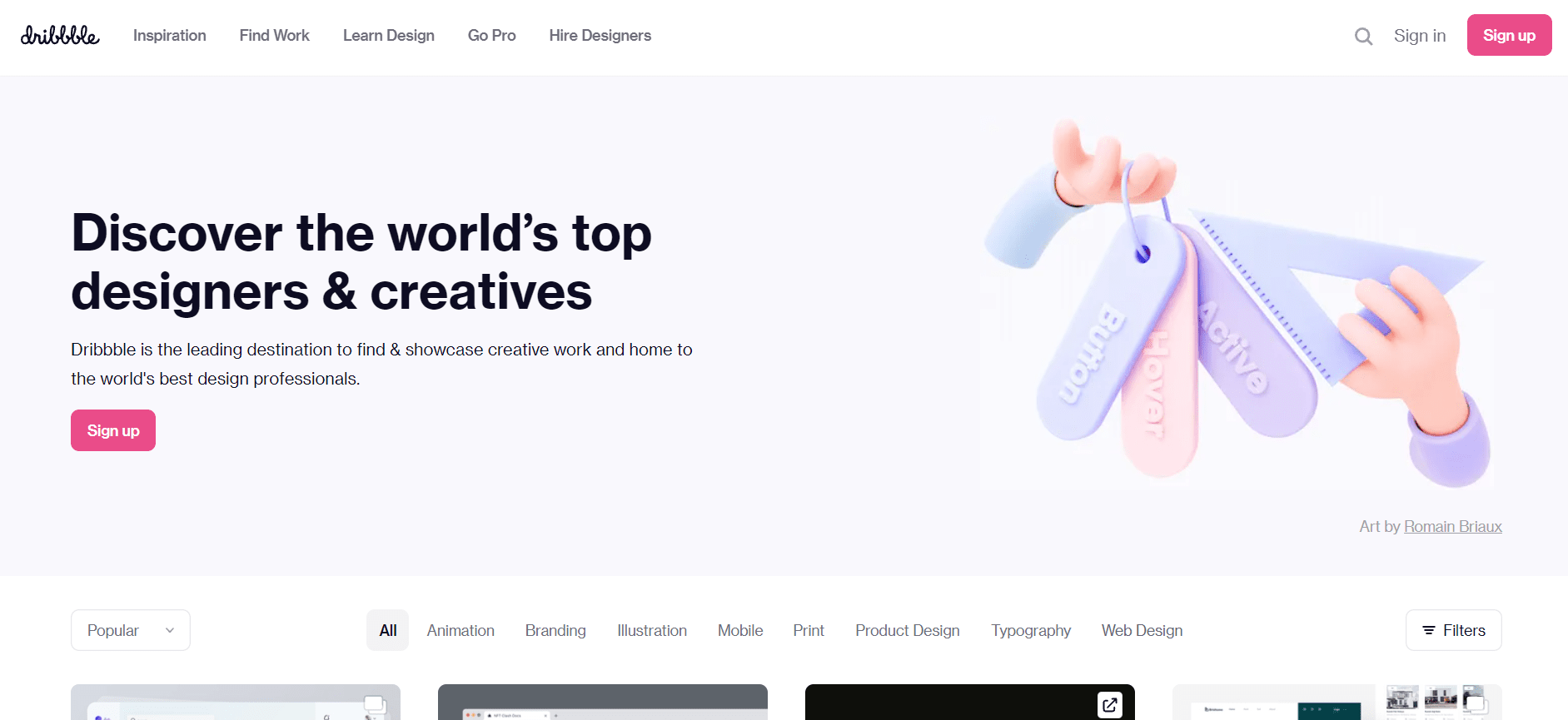 Best Freelance Websites : Dribble