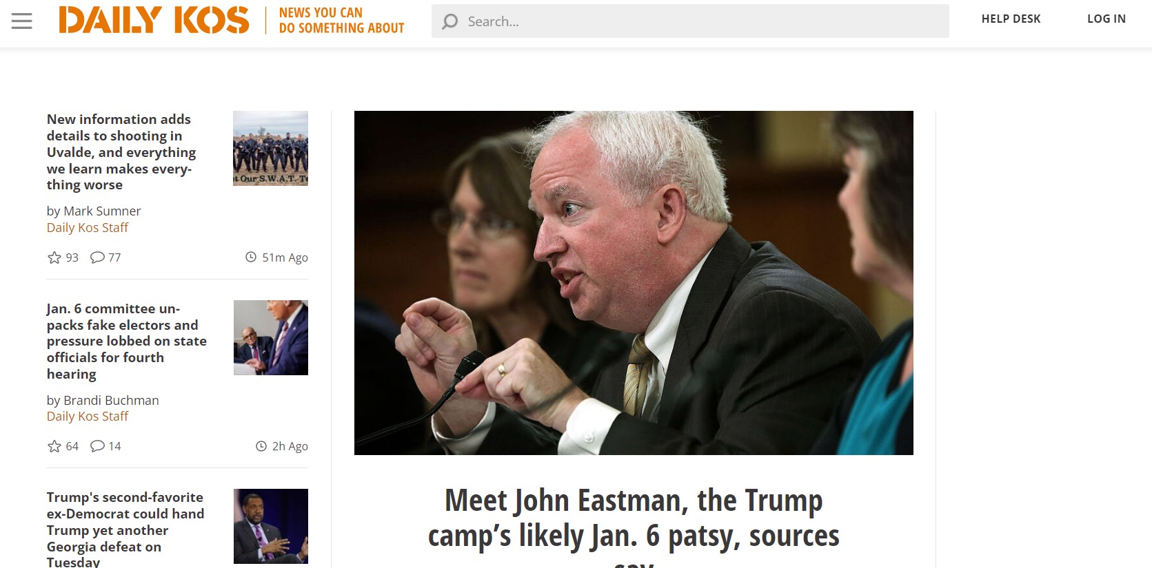 The Finest Liberal American Political Blog-  Daily Kos